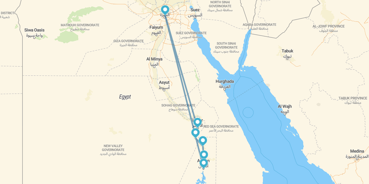Cairo e cruzeiro de 4 noites a bordo de uma dahabiya