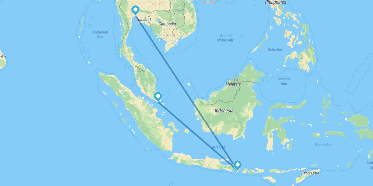 Banguecoque, Ubud e Singapura