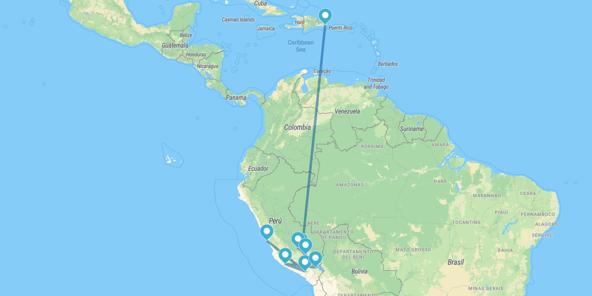 Lima, Arequipa, Cânion Colca, Lago Titicaca, Cusco, Machu Picchu, Moray, Montanha Vinicunca e Punta Cana
