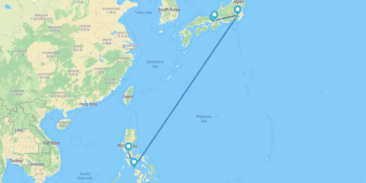 Osaka, Quioto, Tóquio, Manila e Ilha de Boracay