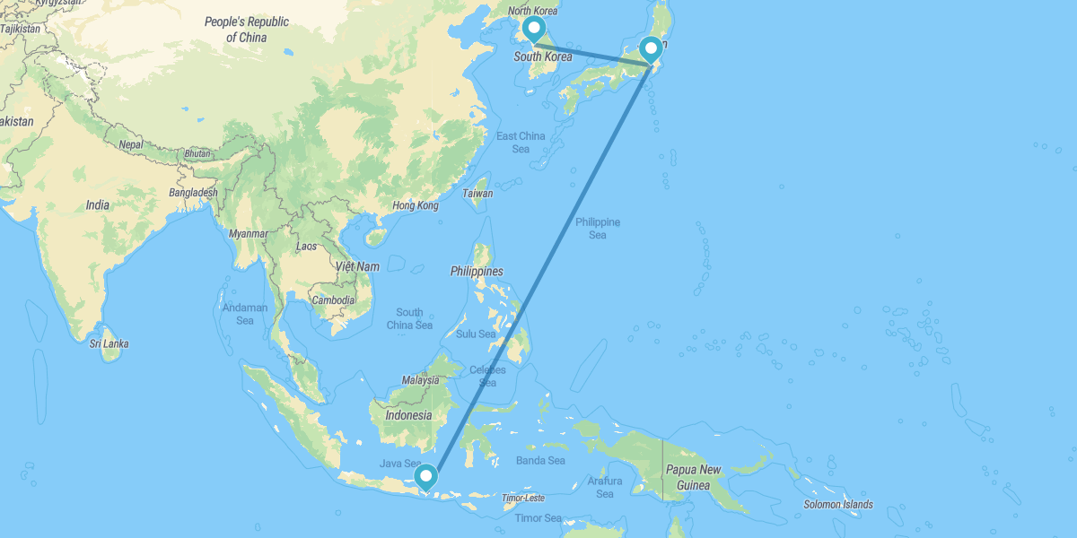 Seul, Tóquio e Bali