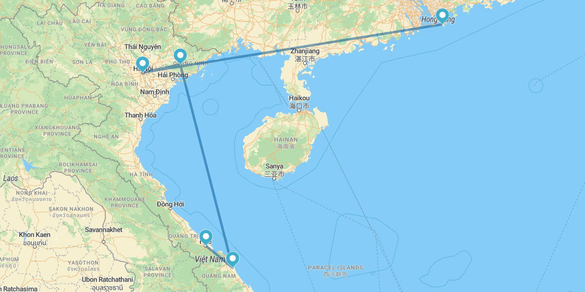 Hong Kong e Norte e Centro do Vietname