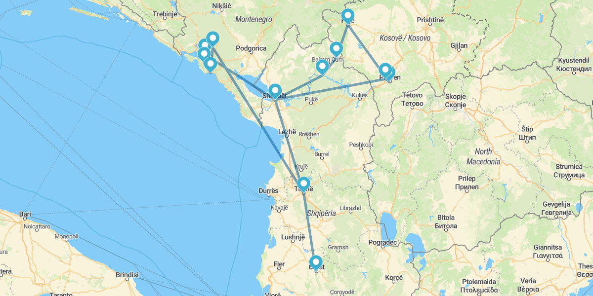 Paisagens dos Balcãs - Albânia, Kosovo e Montenegro
