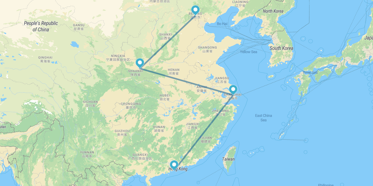 Pequim, Xi'an e Xangai podem ser acessadas de trem e avião e Macau