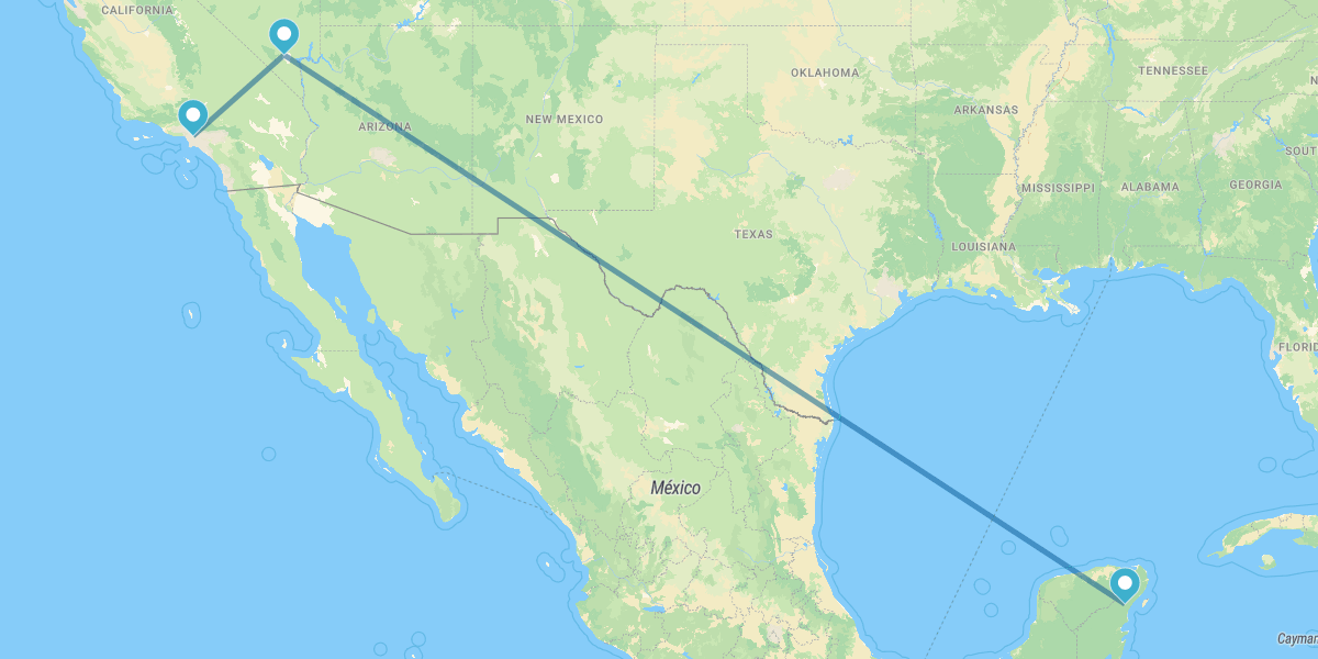 Los Angeles, Las Vegas e Rivera Maya