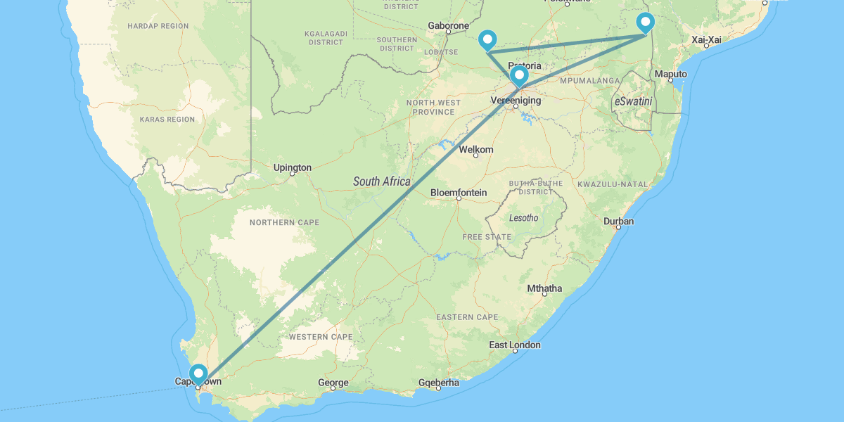 Joanesburgo, Kruger, Pilanesberg e Cidade do Cabo