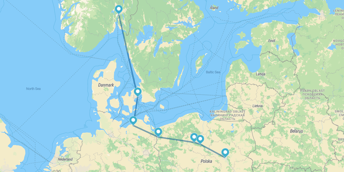 Oslo, Copenhaga e Varsóvia