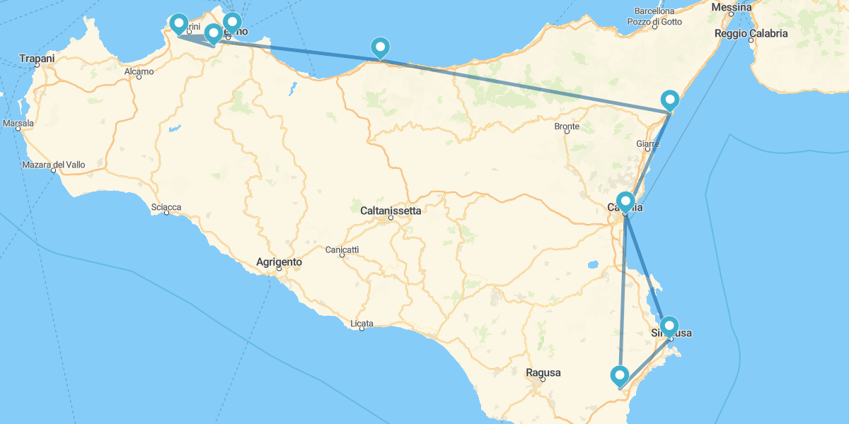 De Catânia a Palermo com Costa Ocidental