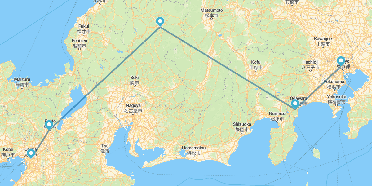 Tóquio, Hakone, Takayama, Quioto e Osaka