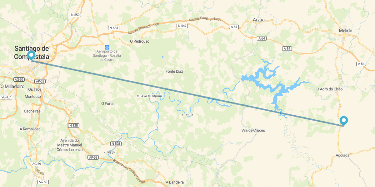 Santiago de Compostela e Paradores da Galiza com carro de aluguer