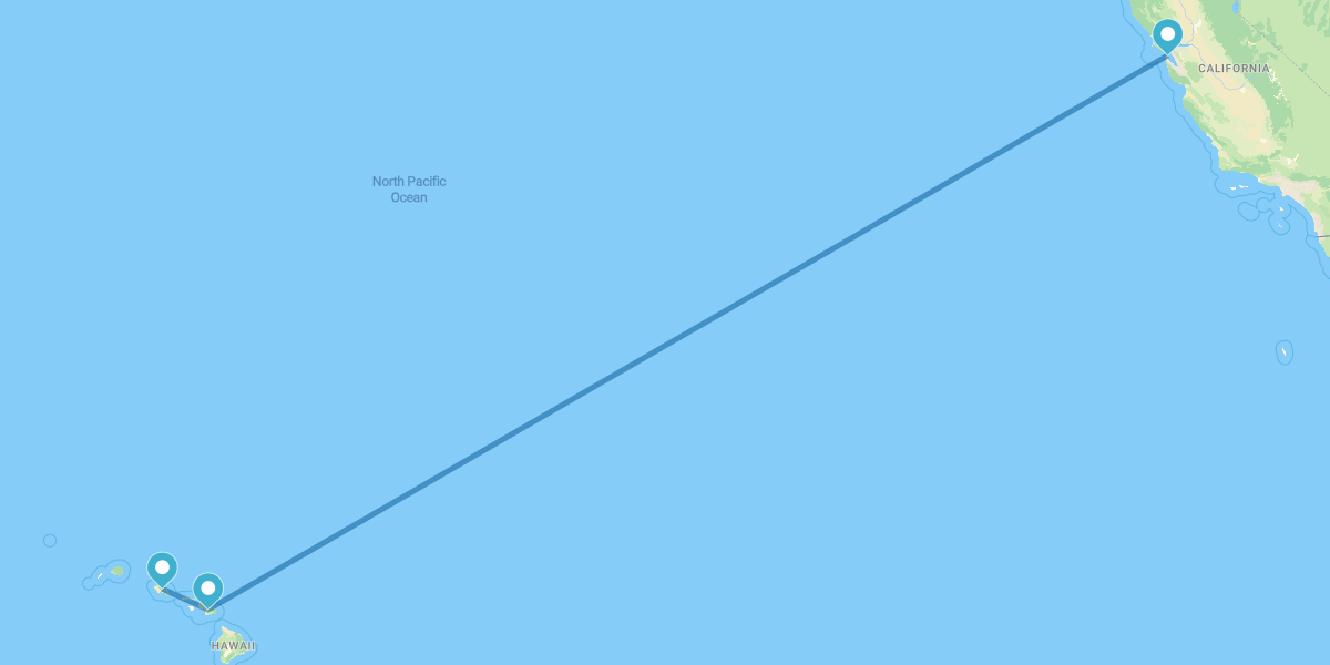 Honolulu (O'ahu), Maui e São Francisco