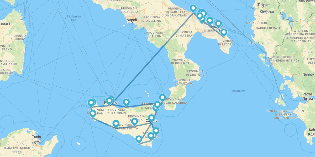 Grande Percurso pela Apúlia e Sicília na íntegra
