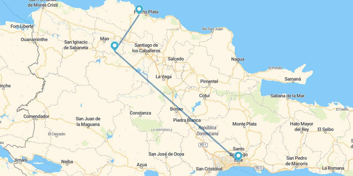 Santo Domingo, Santiago dos Caballeros e Puerto Plata