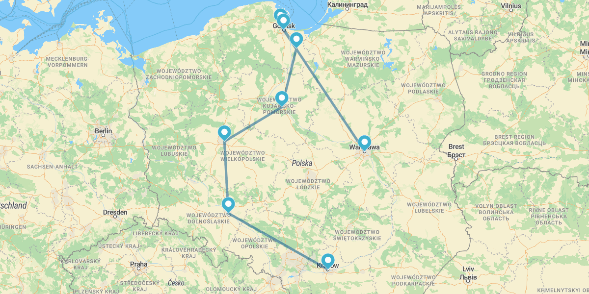 De Cracóvia a Varsóvia