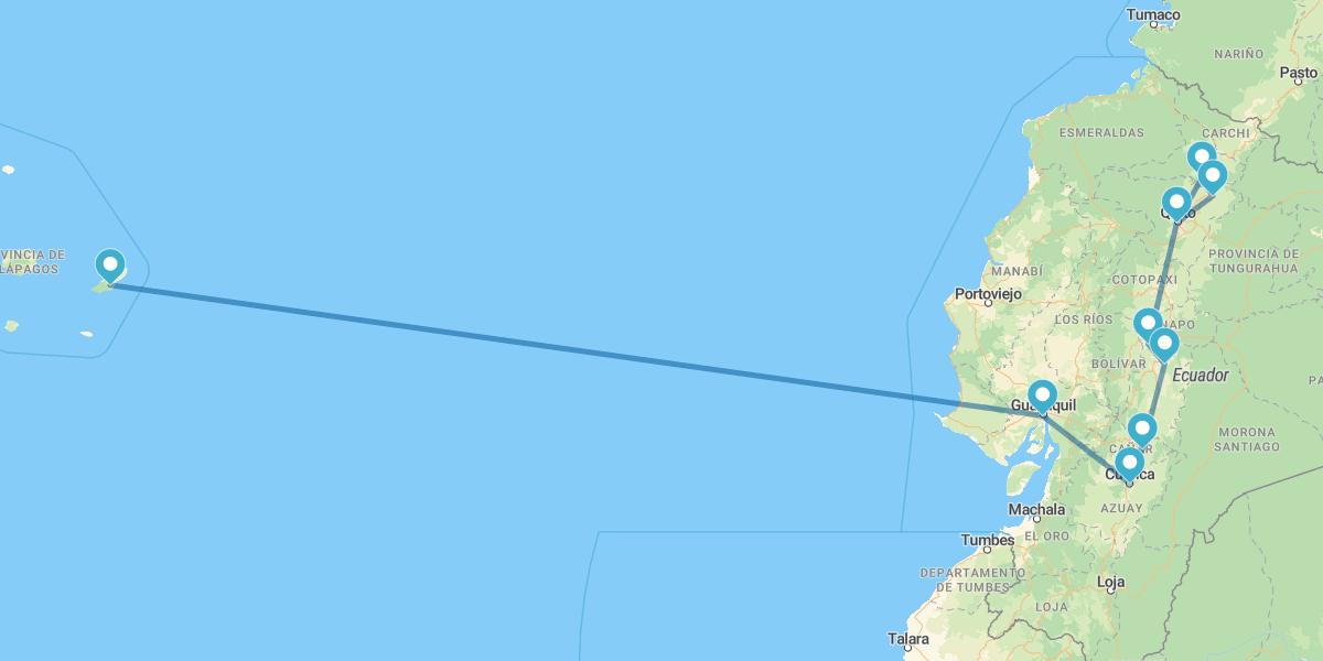 De Quito a Guayaquil e à Ilha de San Cristóbal