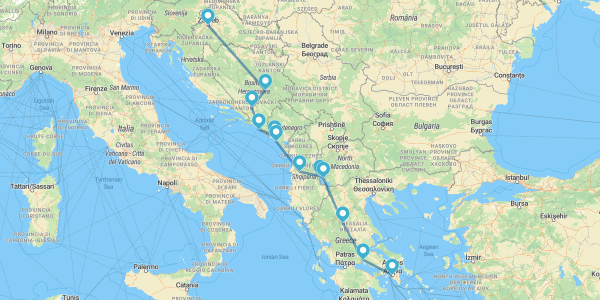 De Zagreb a Atenas