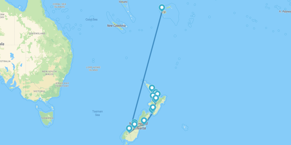 Rota de «O Senhor dos Anéis» com estadia nas Ilhas Fiji