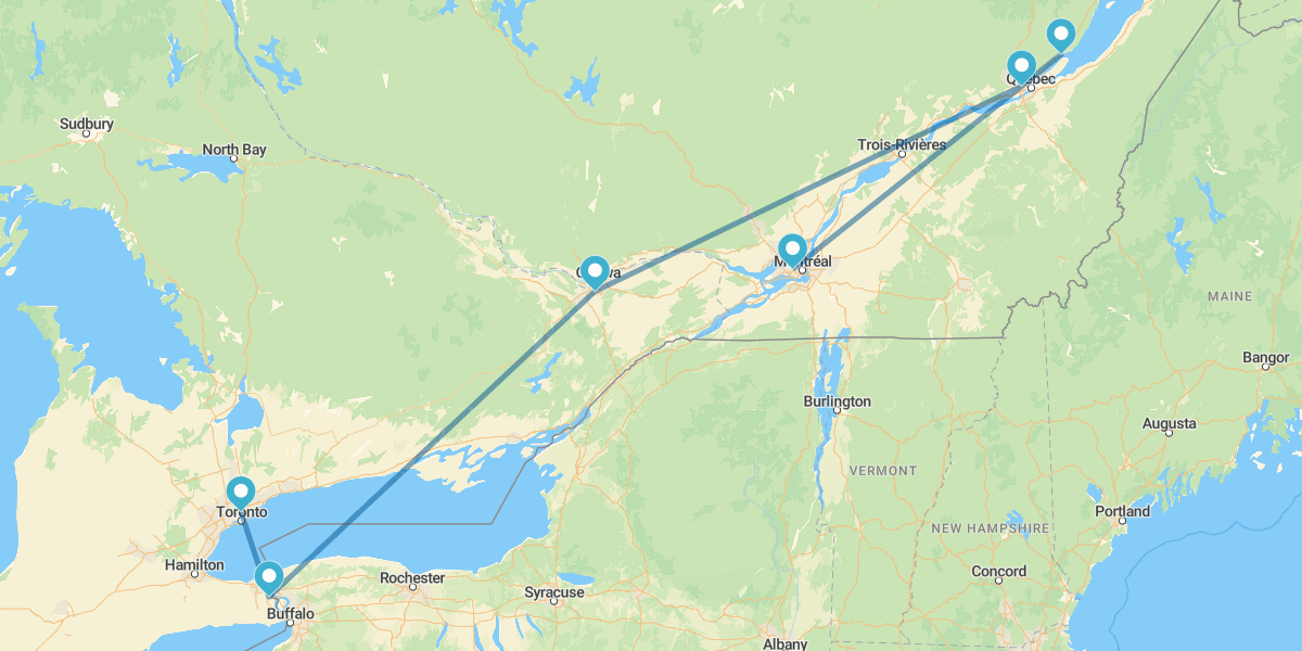 De Toronto a Montreal, passando pela Costa de Beaupré e pela região de Mauricie