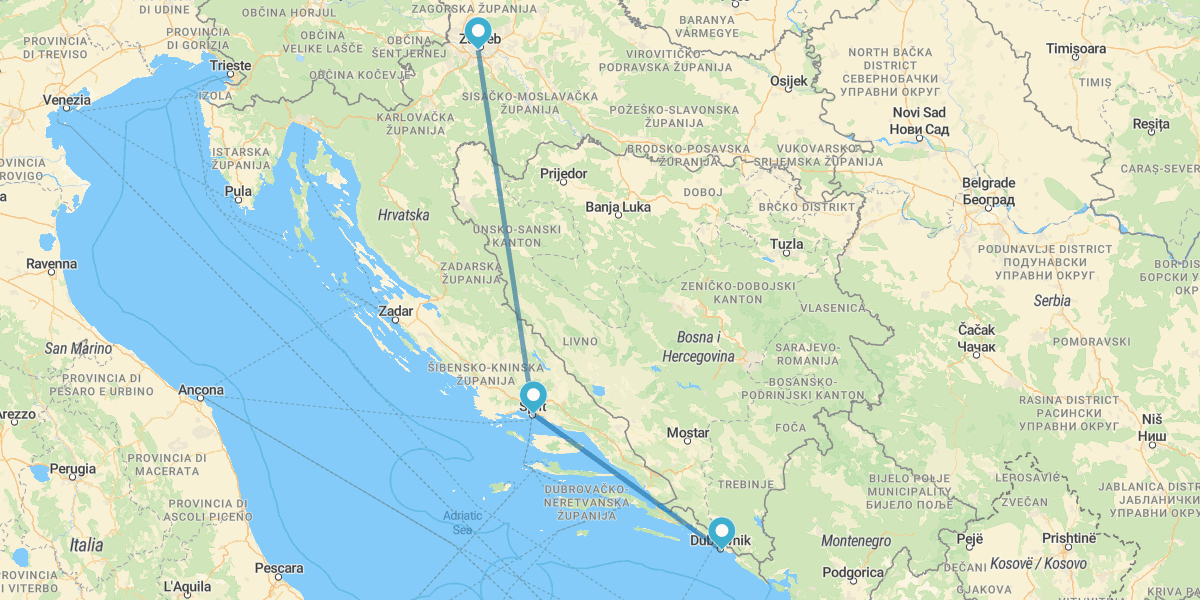 Zagreb, Split e Dubrovnik