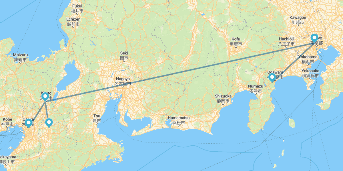 Tóquio, Quioto e Osaka
