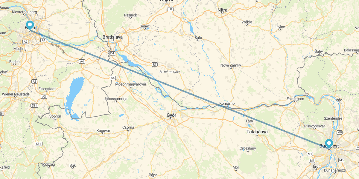 Viena e Budapeste de avião