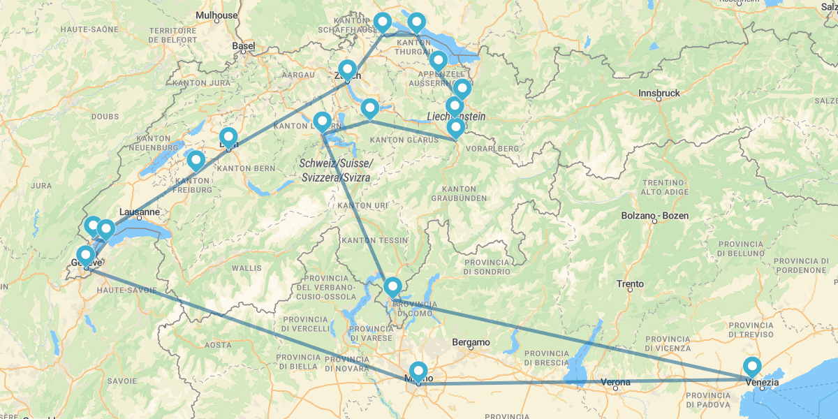 Suíça, Alpes e Norte de Itália