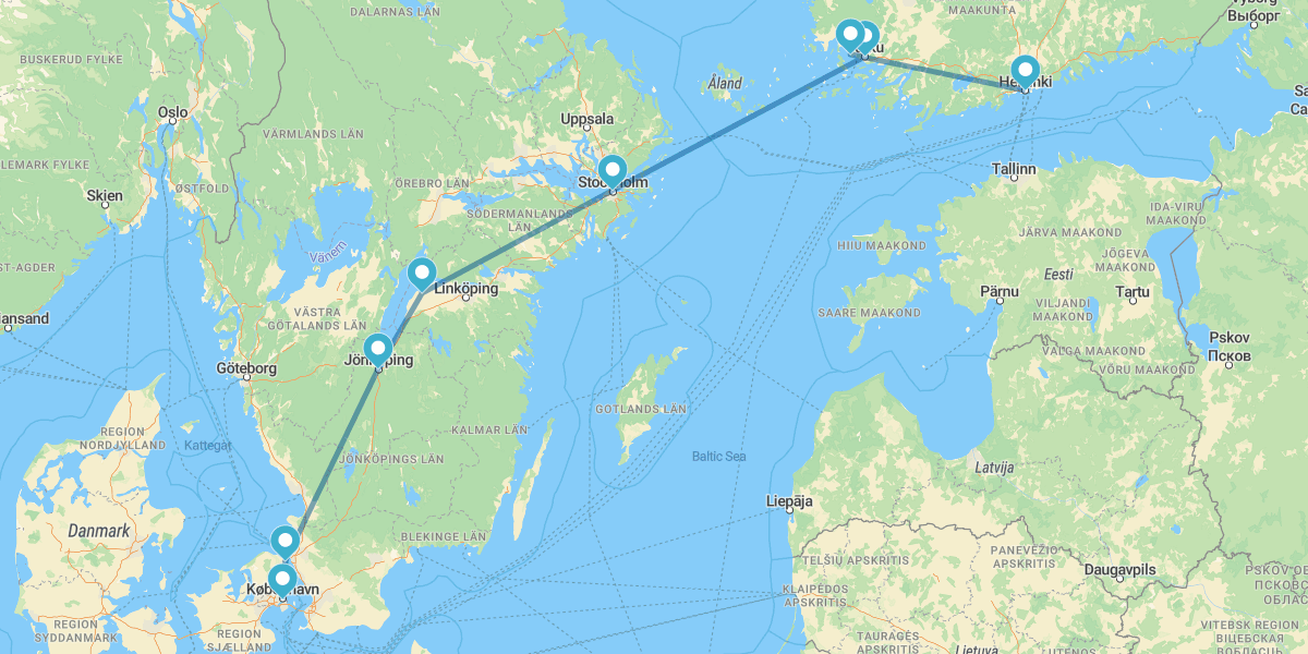 Copenhaga, Estocolmo e Helsínquia