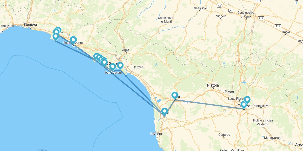 Percurso pela Toscana e pela Costa de Ligúria com Cinque Terre