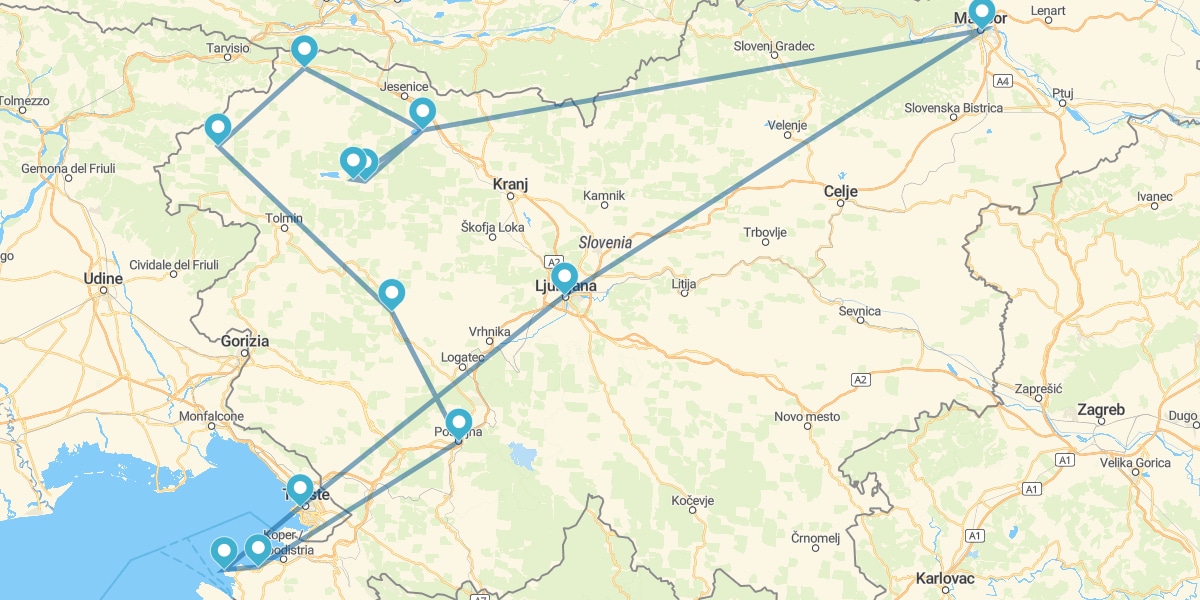 Percurso pela Capital Verde e Alpes Julianos