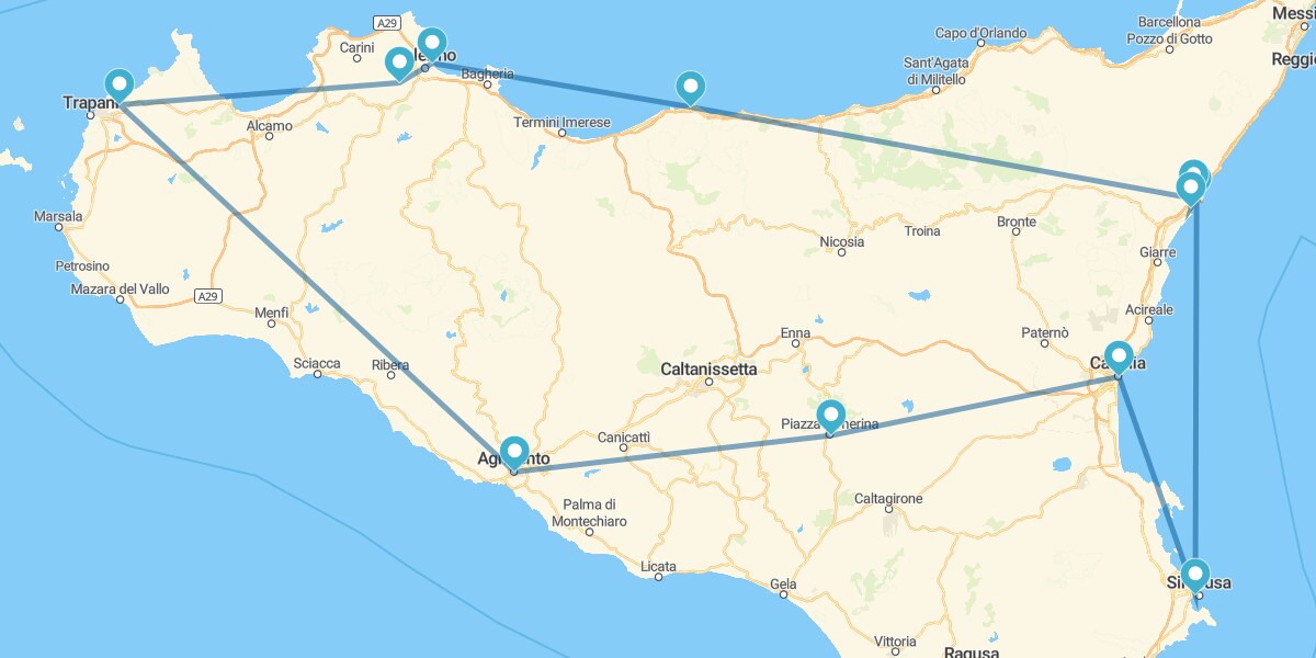 Percurso pela Sicília, de Palermo a Erice