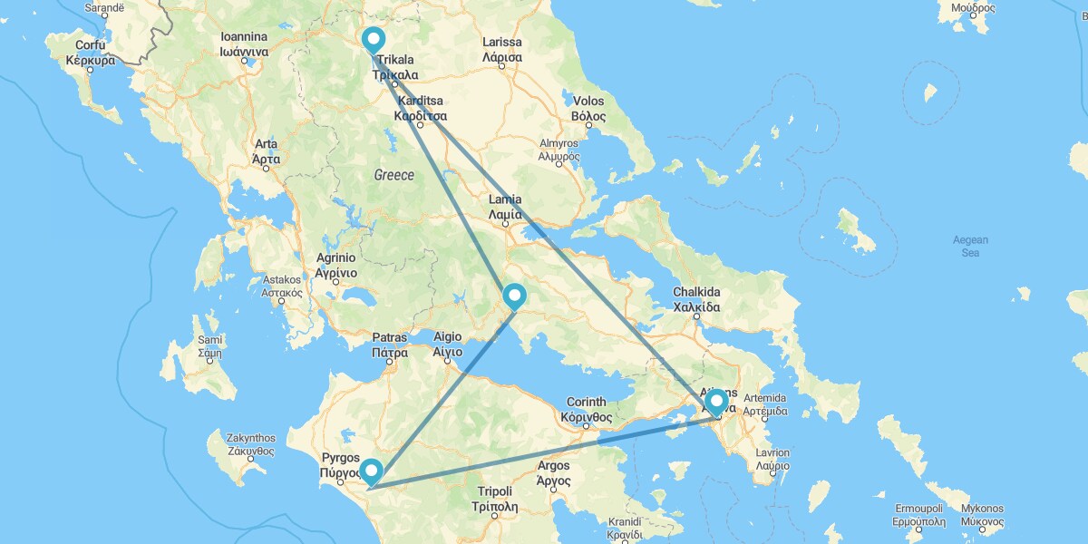 Atenas e Peloponeso: Olímpia, Delfos e Metéora