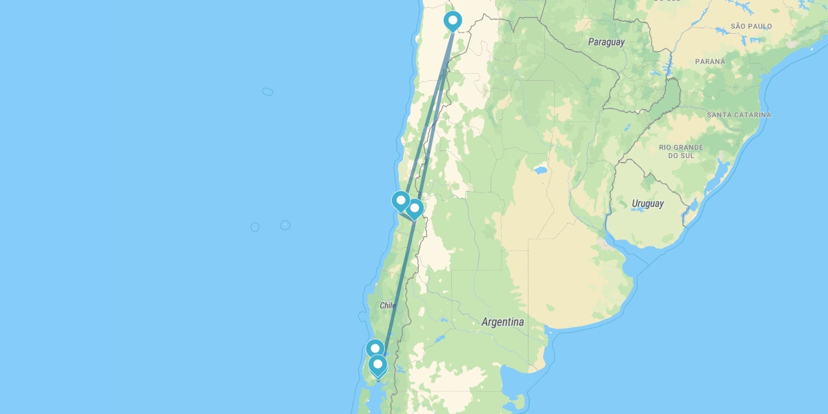 Santiago,Atacama e Puerto Varas