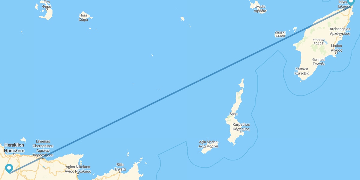 Rodes e Creta de avião