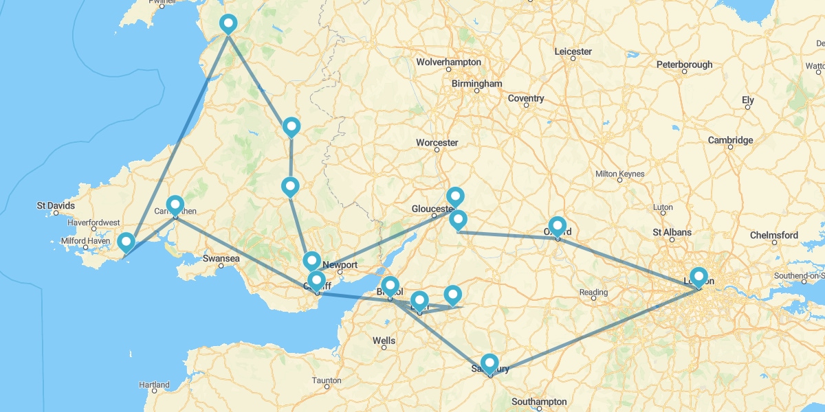 Percurso pelo Coração do País de Gales e Inglaterra