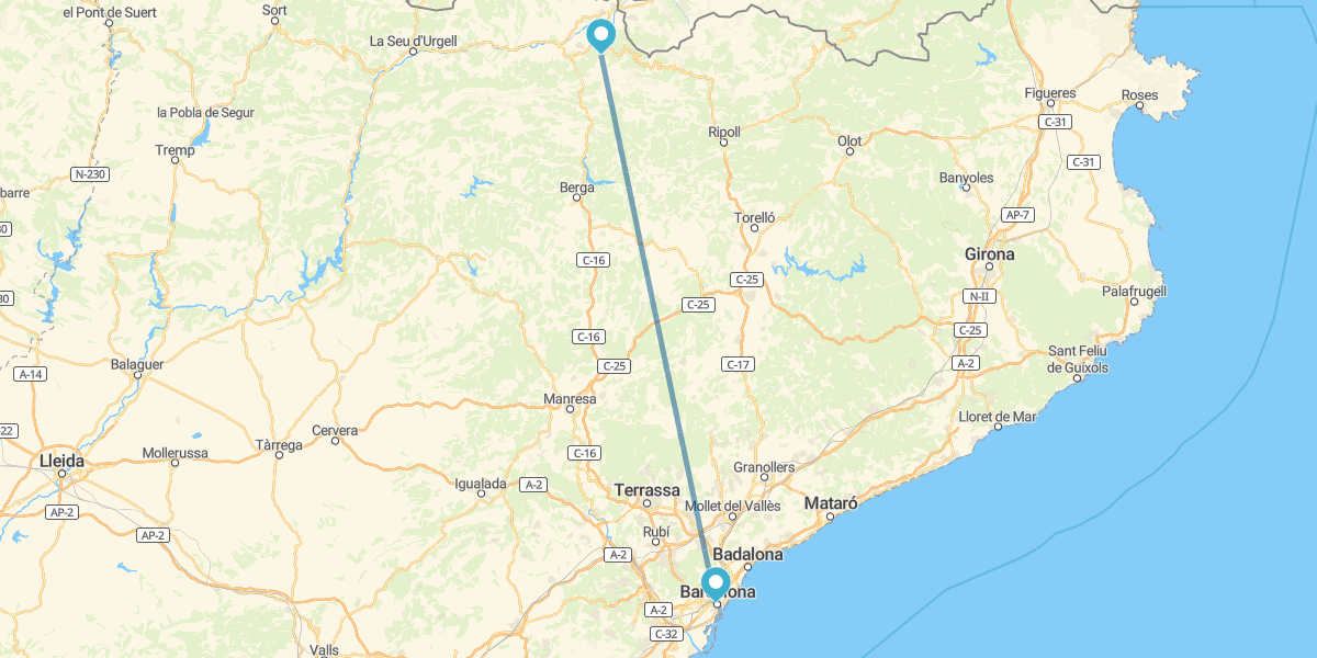 Barcelona e Pirenéus Catalães (La Masella) com carro alugado