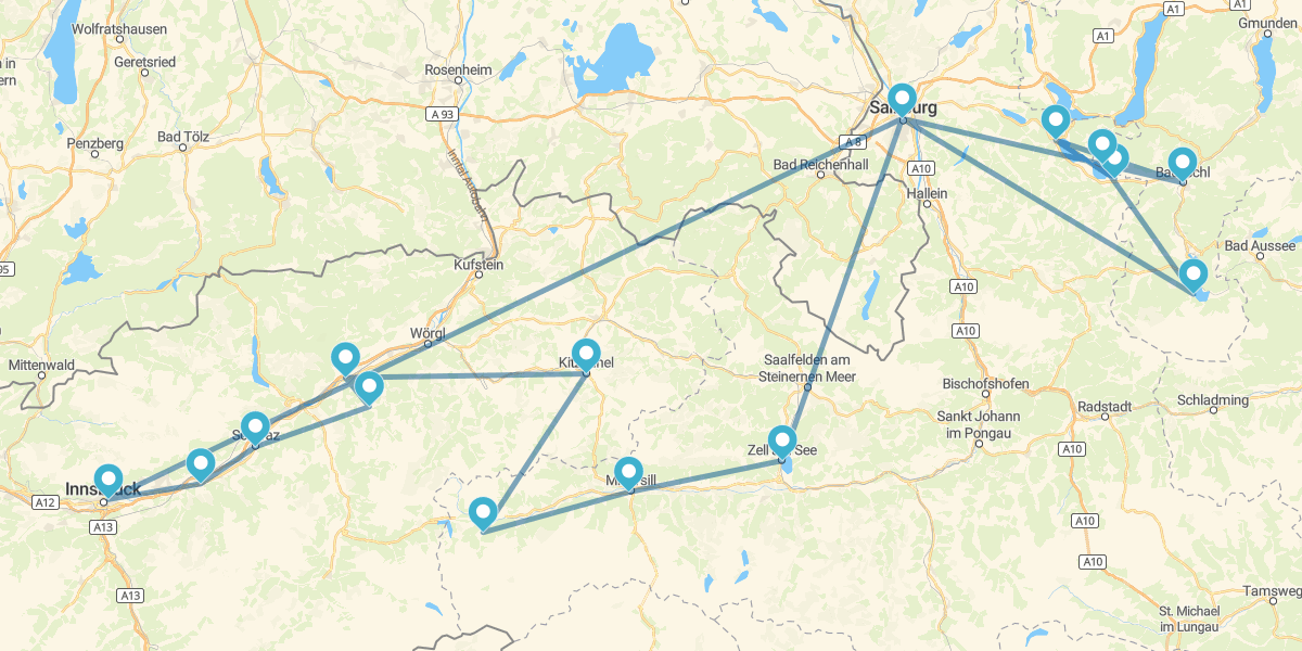 Percurso pelo Tirol e Salzburgo