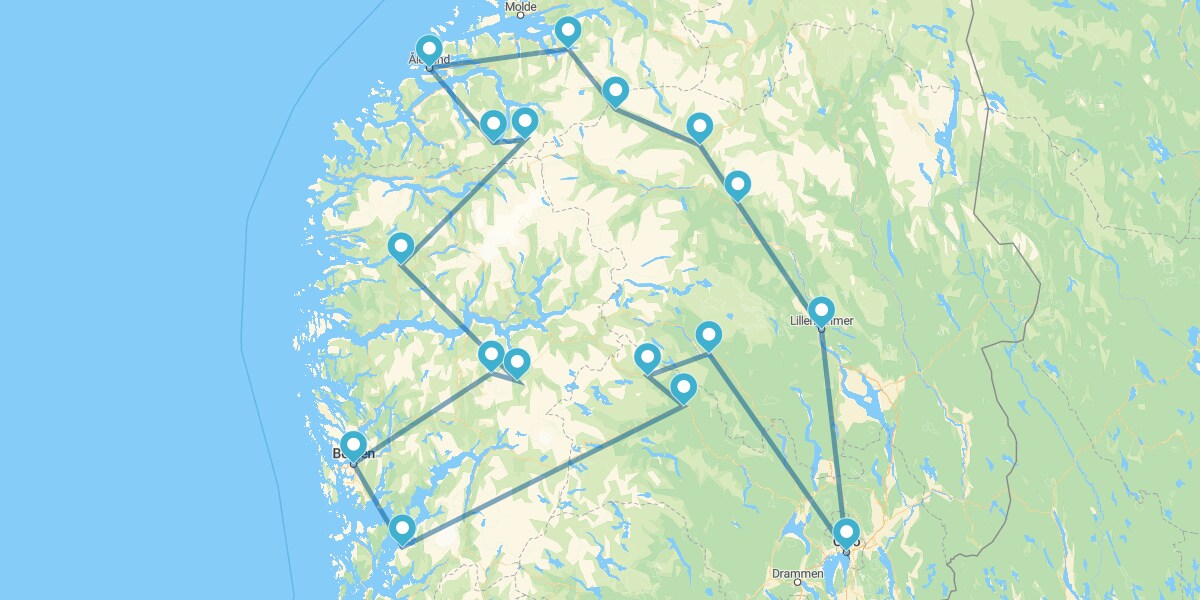 Percurso pelos Fiordes Noruegueses