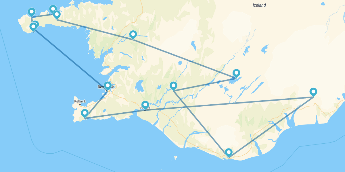 Percurso pelo Sudoeste da Ilha de Gelo