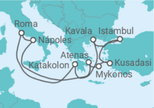 Itinerário do Cruzeiro Turquia, Grécia, Itália - Carnival Cruise Line