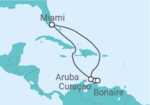 Itinerário do Cruzeiro Curaçao, Aruba - Carnival Cruise Line
