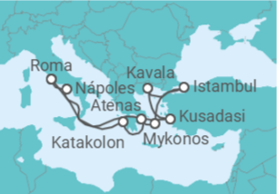 Itinerário do Cruzeiro Turquia, Grécia, Itália - Carnival Cruise Line