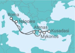 Itinerário do Cruzeiro Turquia, Grécia, Itália - Carnival Cruise Line