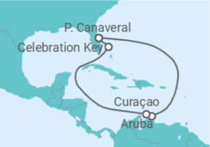 Itinerário do Cruzeiro Curaçao, Aruba - Carnival Cruise Line