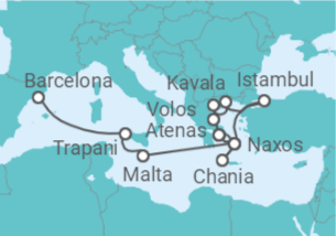 Itinerário do Cruzeiro De Barcelona a Atenas - Explora Journeys