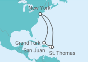 Itinerário do Cruzeiro Ilhas Virgens Americanas, Porto Rico, Bahamas - Carnival Cruise Line