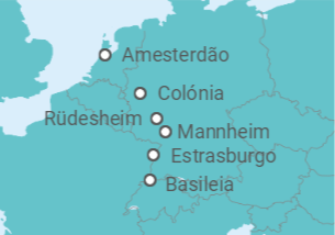 Itinerário do Cruzeiro Suíça, França, Alemanha, Holanda - Crucemundo