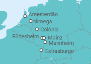 Itinerário do Cruzeiro Holanda, Alemanha, França - Crucemundo