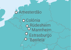 Itinerário do Cruzeiro Holanda, Alemanha, França, Suíça - Crucemundo