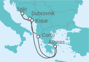 Itinerário do Cruzeiro Adriático e Gemas Gregas - Virgin Voyages