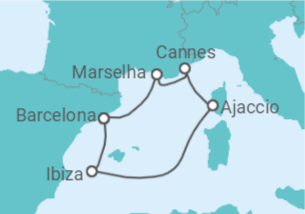 Itinerário do Cruzeiro França - Virgin Voyages